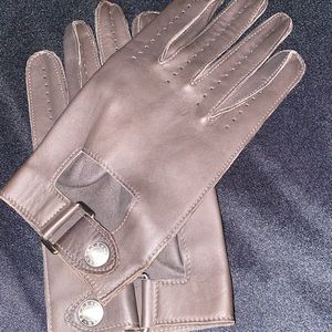 Hermes Brown Pair of Men's Leather Driving Gloves